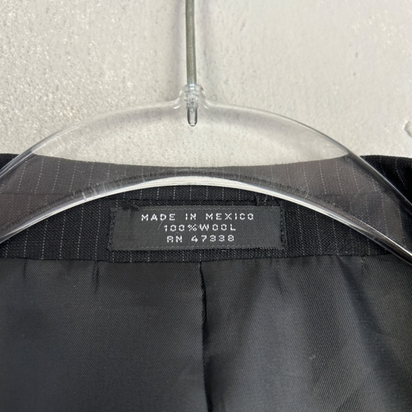 Jones New York Collection size 44L blazer 100% worsted wool black striped NEW - Picture 13 of 14